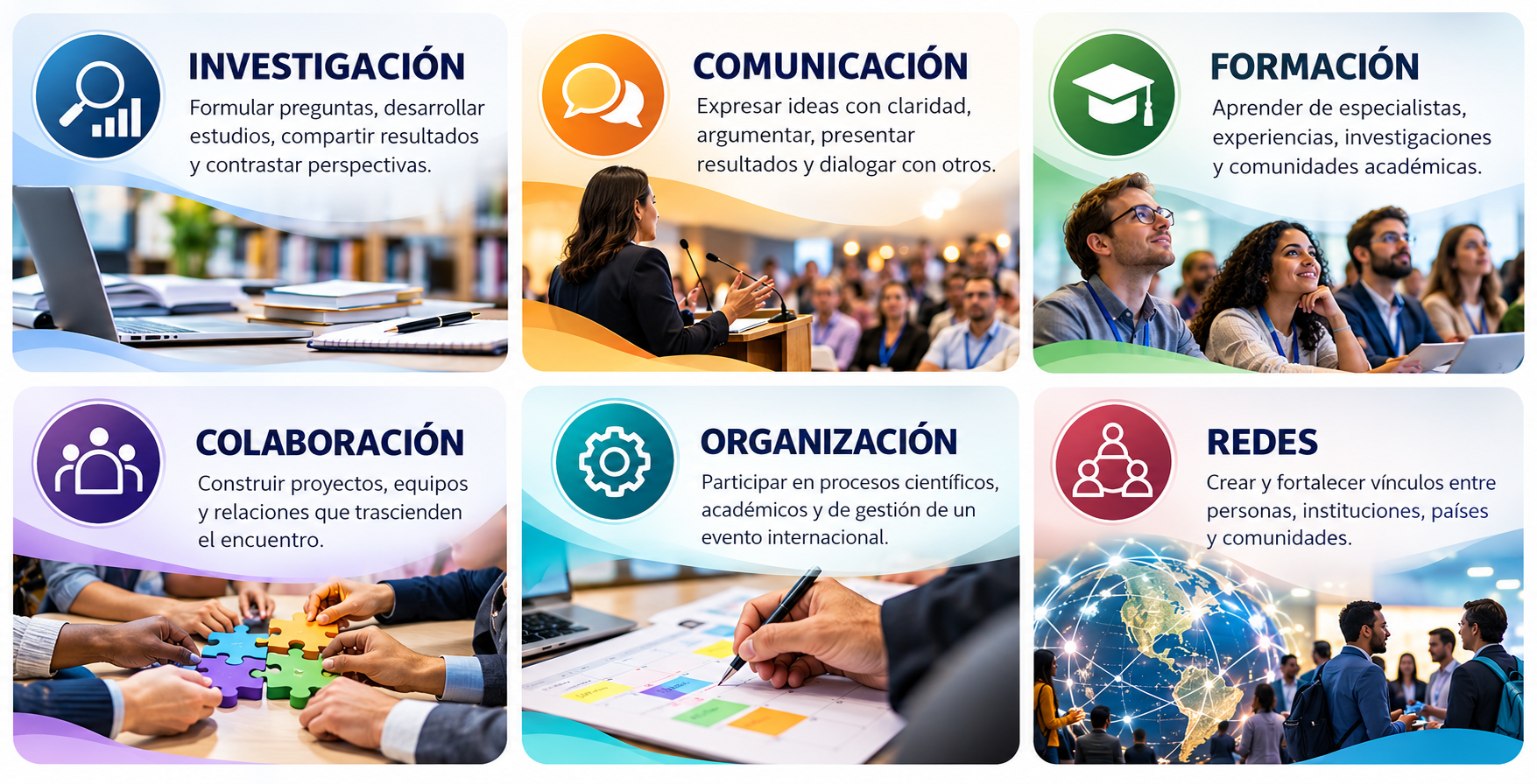 Seis pilares de un evento académico